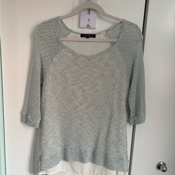Green Envelope Sweaters - Green Envelope Light Mint Textured Scoop Neck Sweater